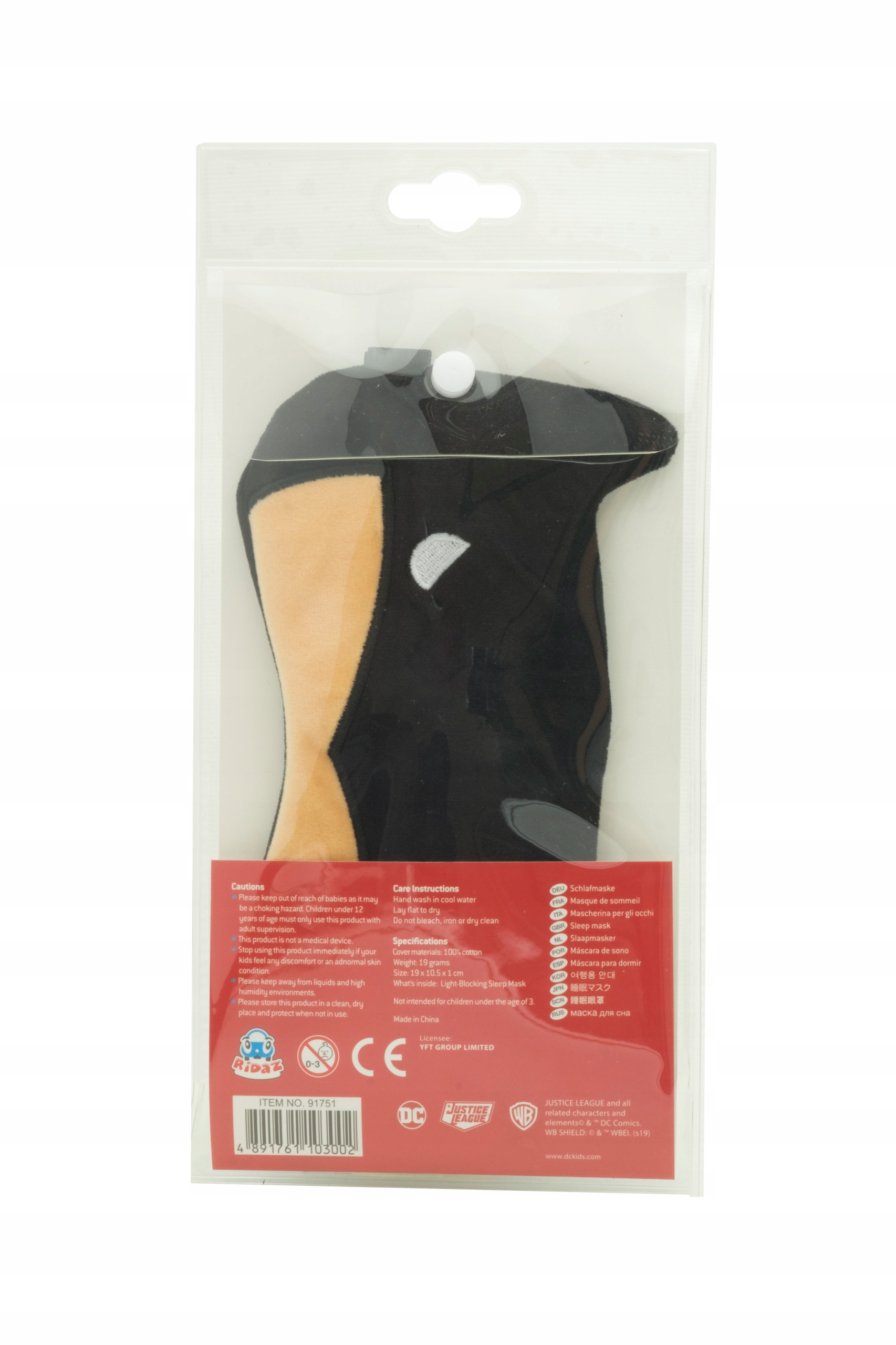 Batman - opaska na oczy - Justice League - Ridaz Kolor wielokolorowy