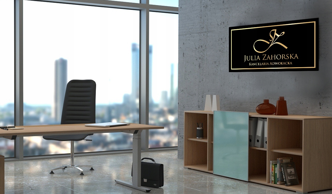 ELEGANCKA REKLAMA FIRMY / CZARNA BIAŁA TABLICA ZE ZŁOTYM LOGO GLAMOUR SZYLD Rodzaj tablicy drukowane naklejane