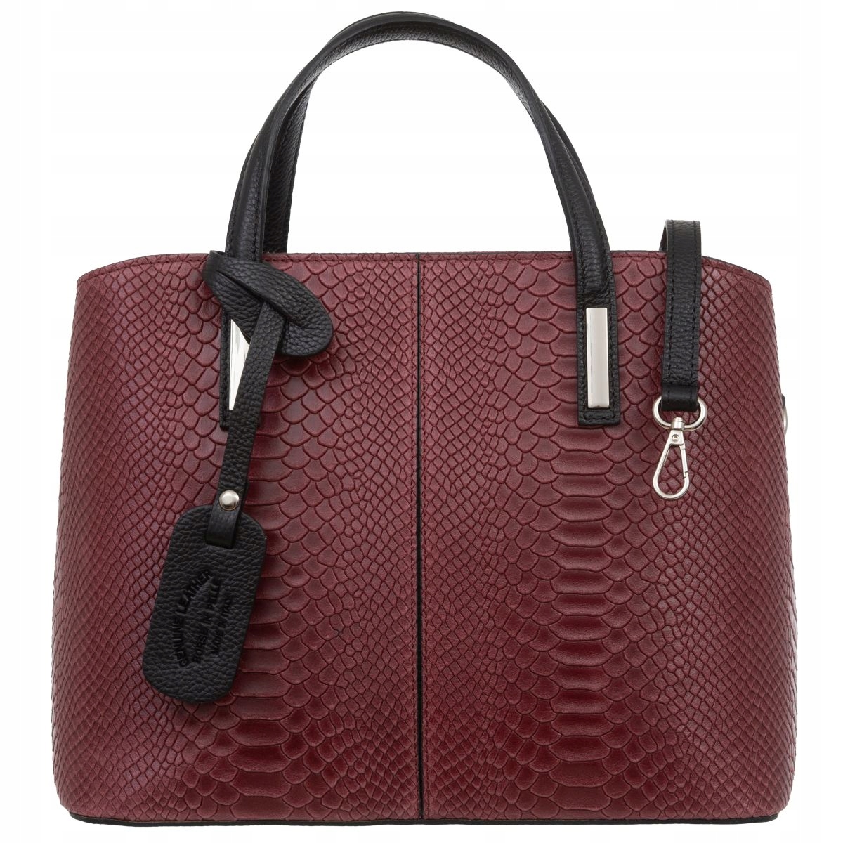 Kožená kabelka Kufřík Vezze Rara Bordová