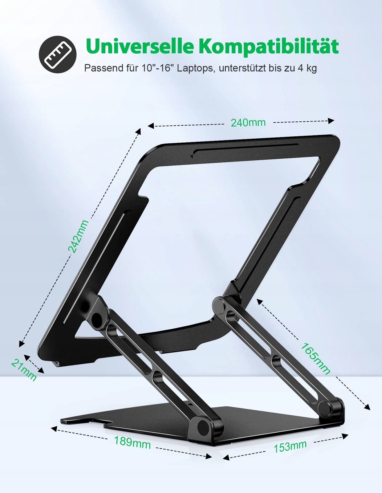 GLANGEH Aluminiowy Stojak Na Laptopa Ergonomiczny Regulowany 10-16 cali — miniatura 6