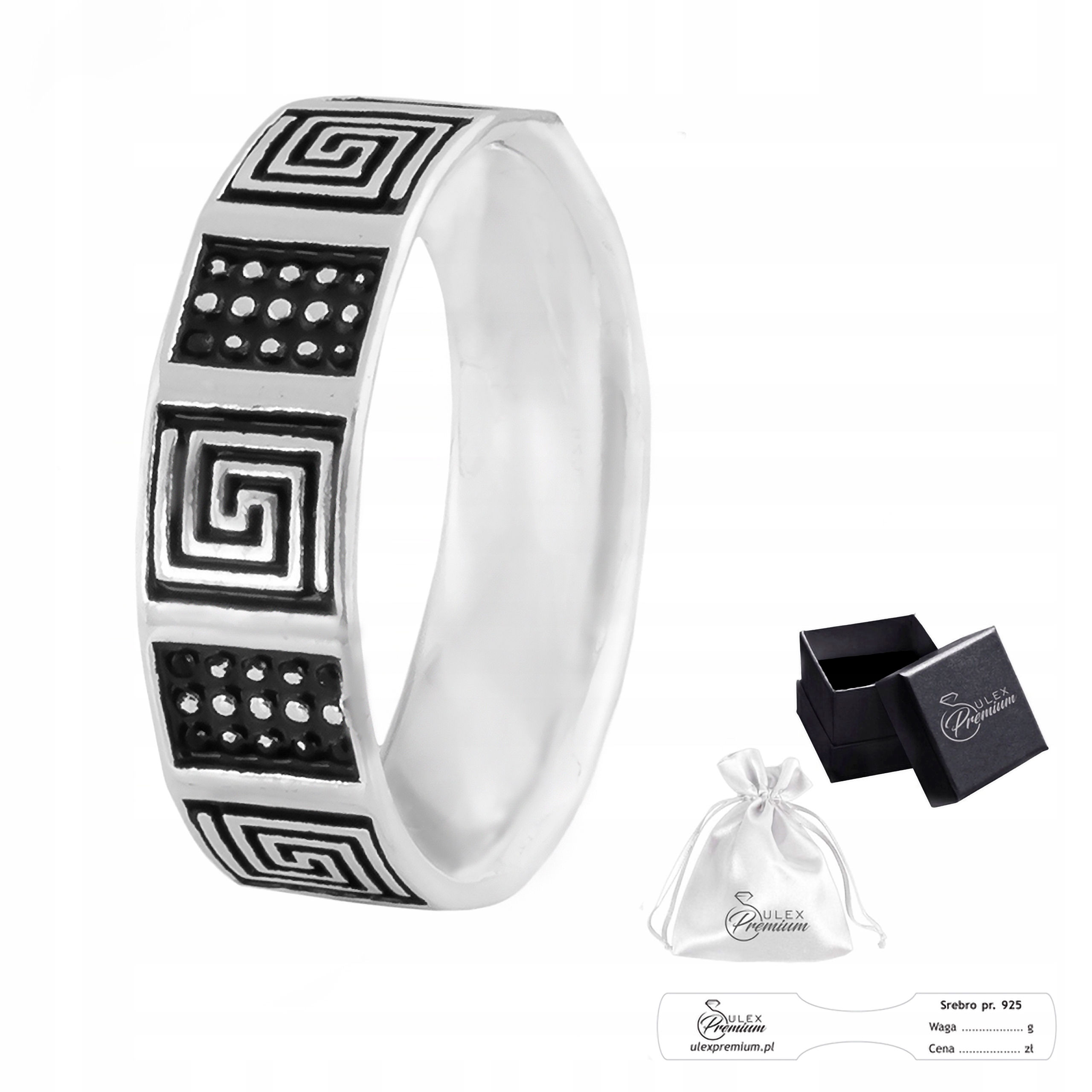 Prstýnek Stříbro ryzost 925 Krásný snubní prsten s řeckým vzorem Dárek |vel. 17