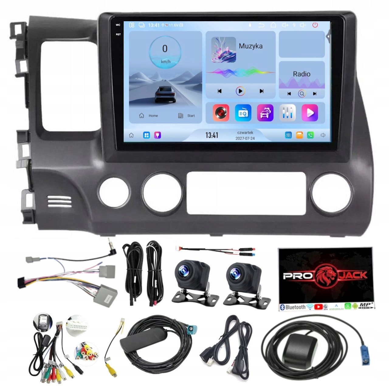 Navigační Rádio Gps Android Honda CIVIC 2006-2011 Usb Modem Sim 4 Gb 64 Gb