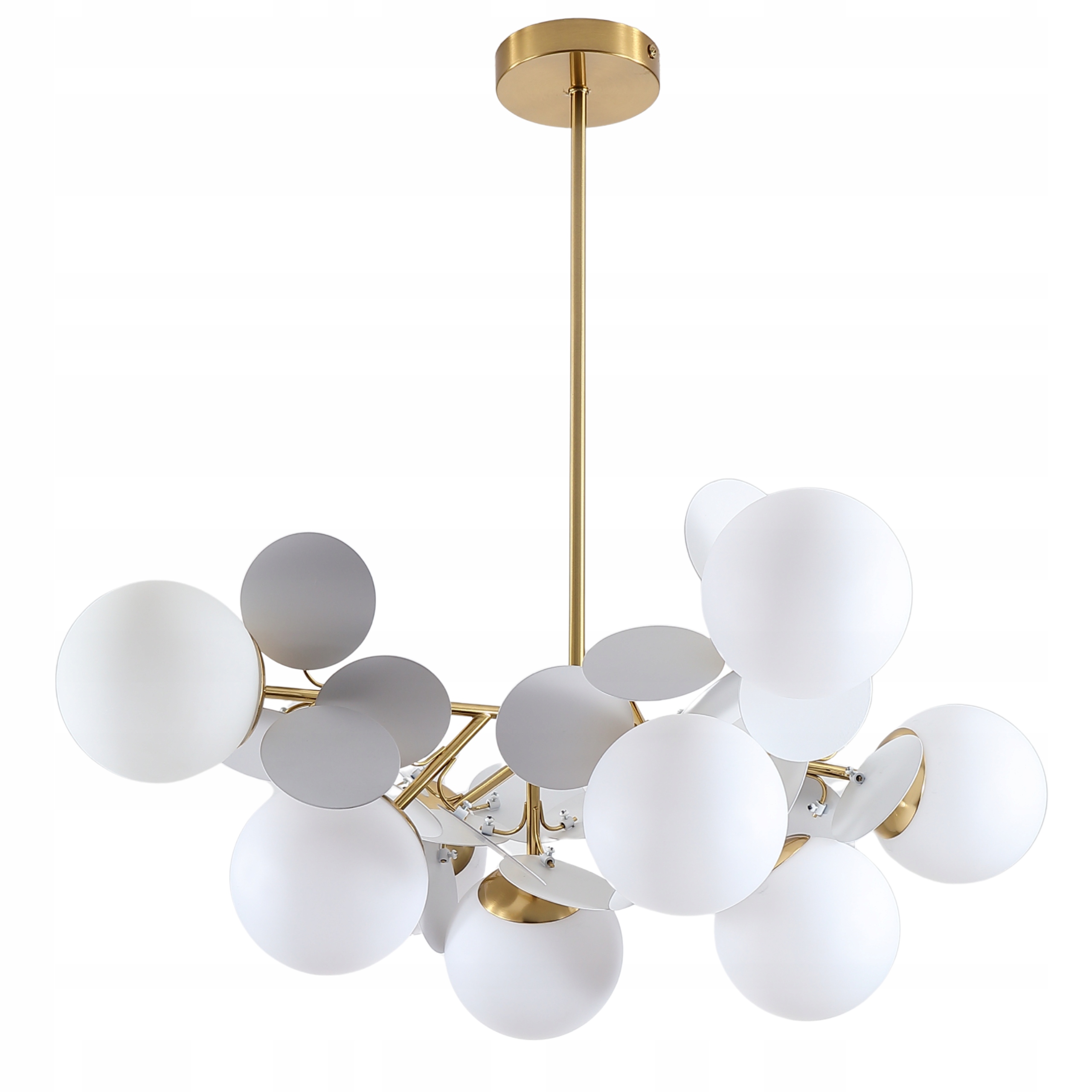 Lampa wisząca złota szklana kule nowoczesna duża do salonu