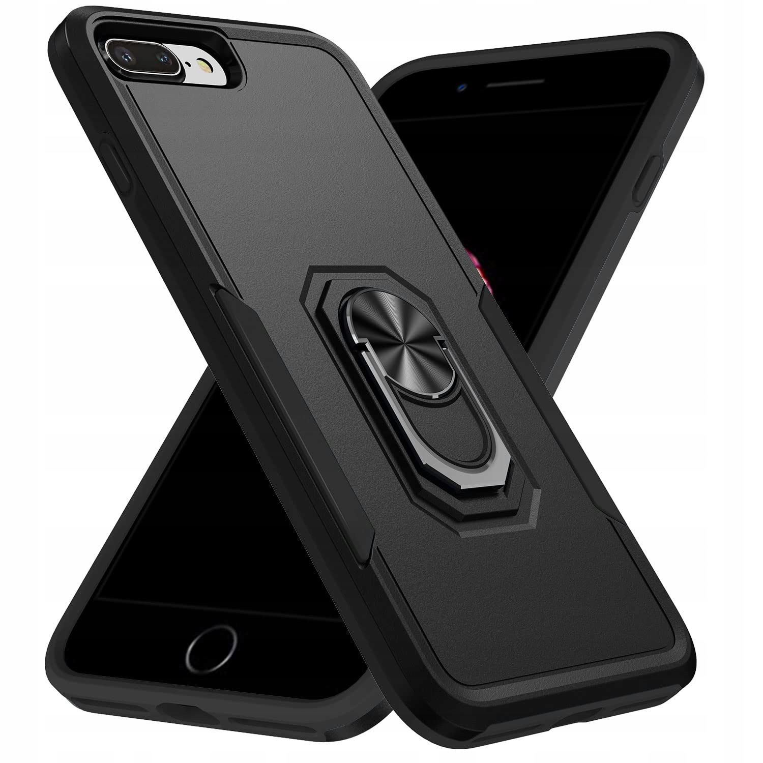 Etui na telefon do iPhone'a 8 Plus/7 Plus/6 Plus odporna na wstrząsy Czarny