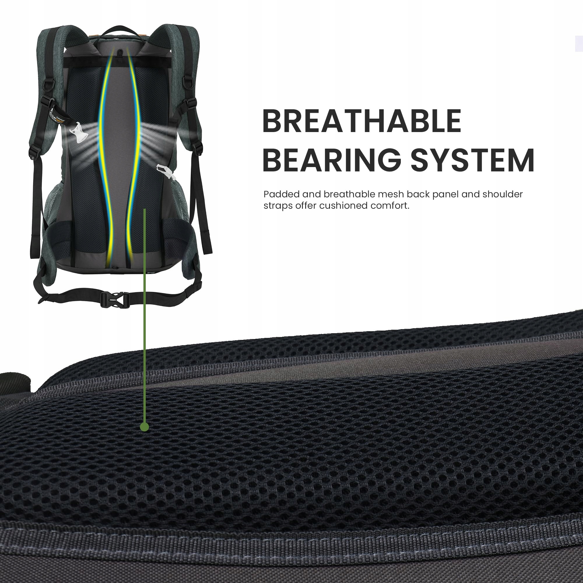 MOUNTAINTOP Plecak Trekkingowy 40L Na Wędrówki Camping Podróże — miniatura 4