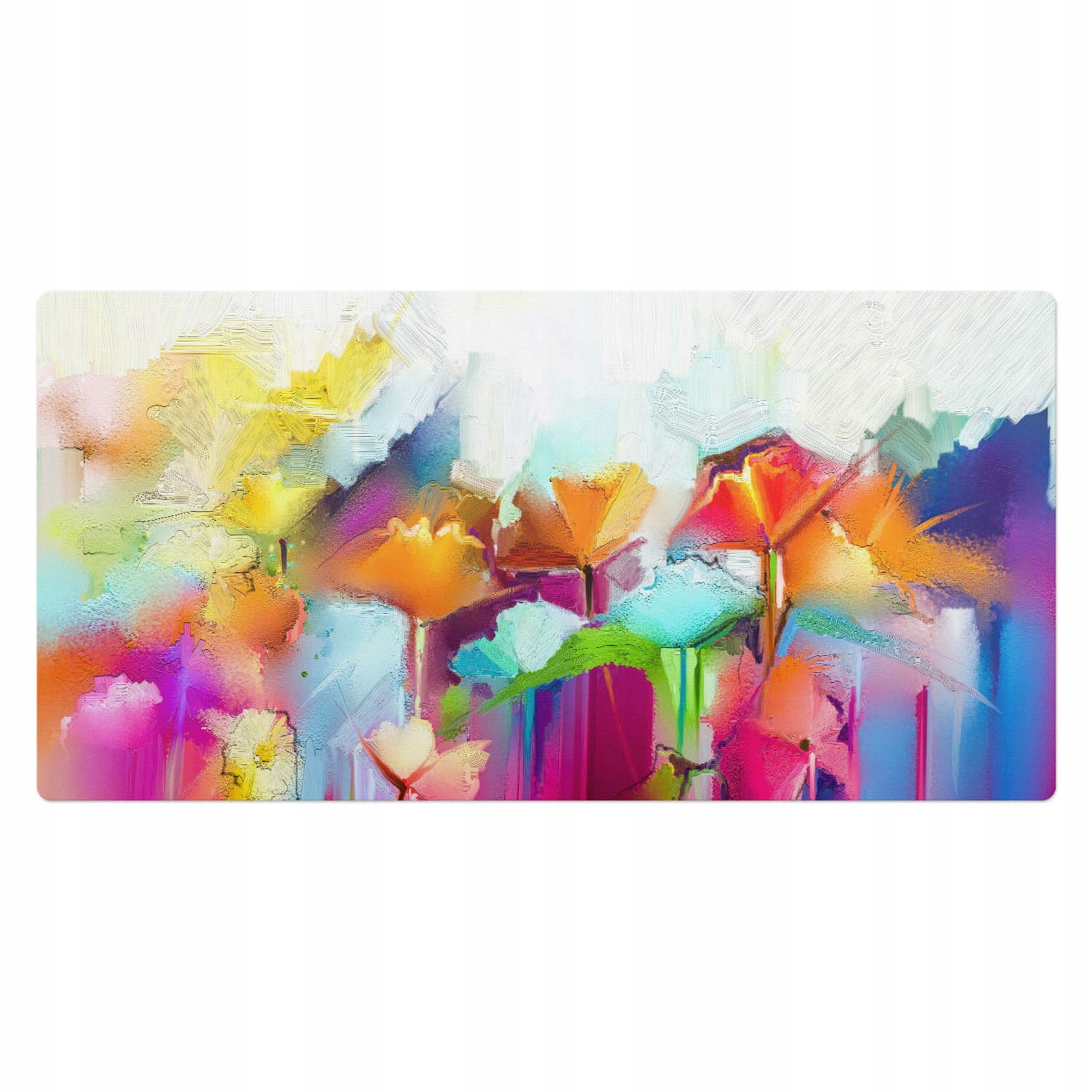 Ochranná podložka na stůl s grafikou Stylové floristické abstrakce 100 x 50 cm