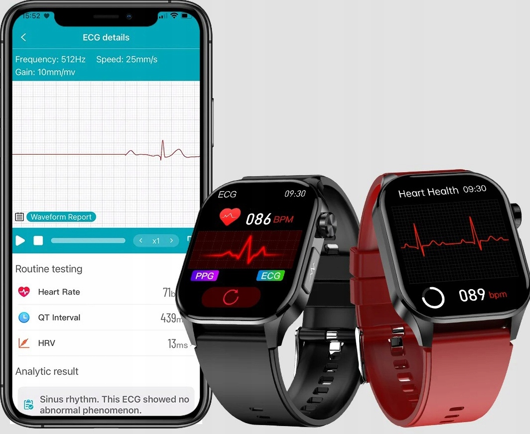 ZEGAREK SMARTWATCH Rozmowy EKG GLUKOZA CIŚNINIOMIERZ PULSOMETR AMOLED Kolor wielokolorowy