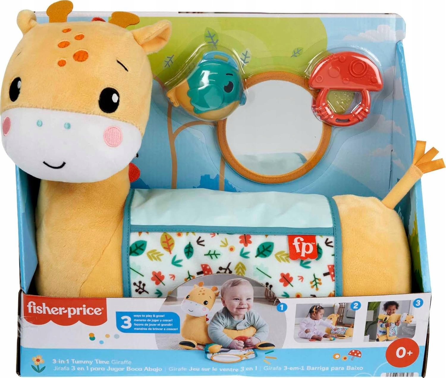 Fisher Price Żyrafa Rośnij Ze Mną Zabawka Sensoryczna 4W1 Dla Maluszka +0M