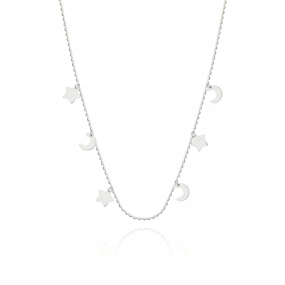 Náhrdelník Choker Brylant Hvězdičky Gravírování Bílé Zlato Dárek Pro Ženu