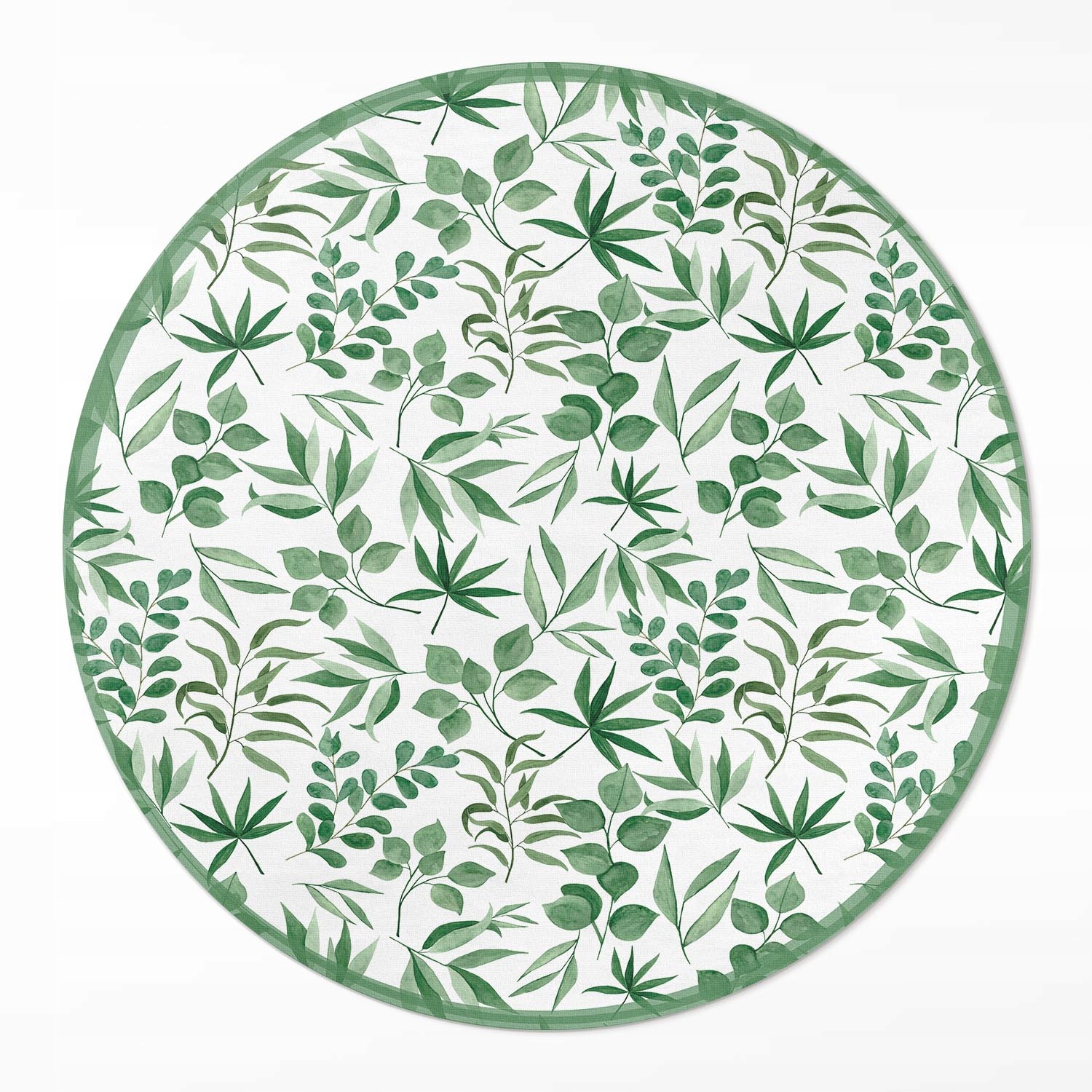 Okrúhly Behúň Vinylový Loft Akvarelové lístky v jemnom štýle ⌀ 130 cm