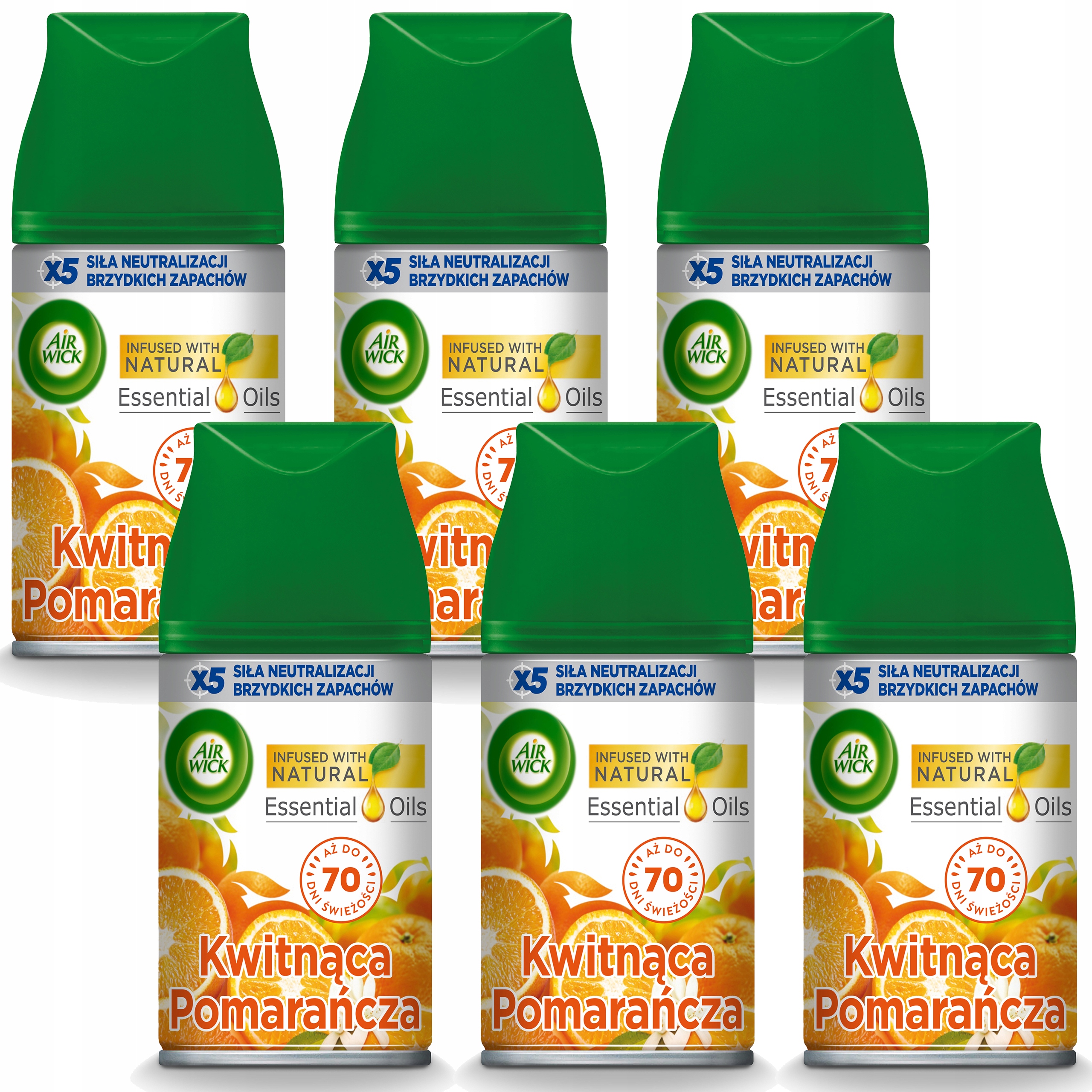 Levně Air Wick Sada náplní do osvěžovače Vůně Kvetoucí Pomeranč 6 x 250 ml