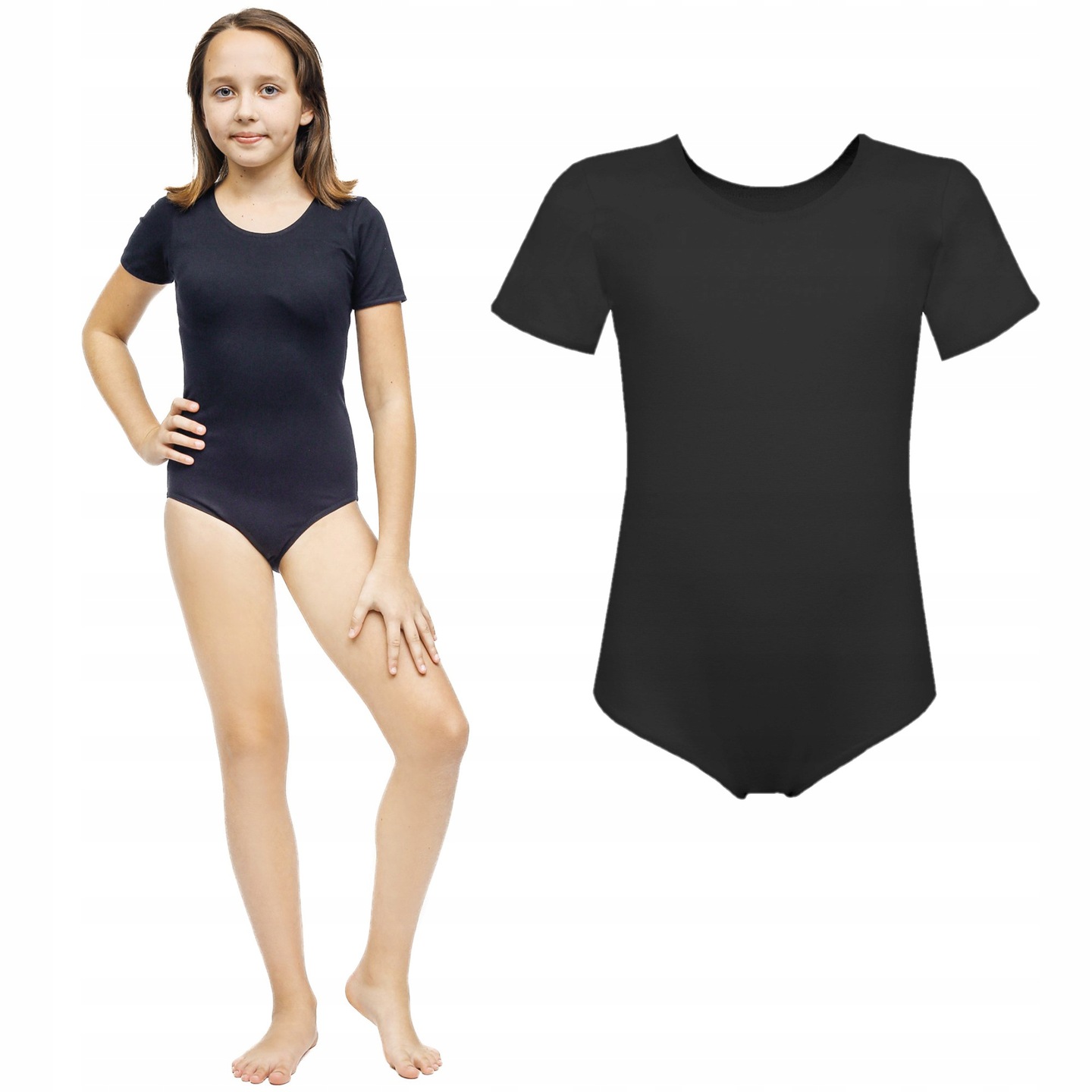

Body Do Baletu 128 CM Bawełniane Krótki Czarne