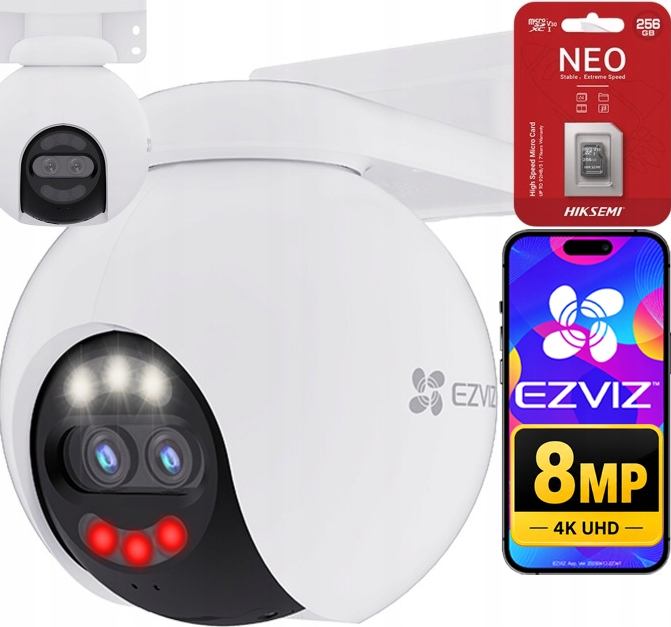 Otočná kamera Ezviz H80X Dual Lens 8MPx 2Mpx Dualna 256GB karta