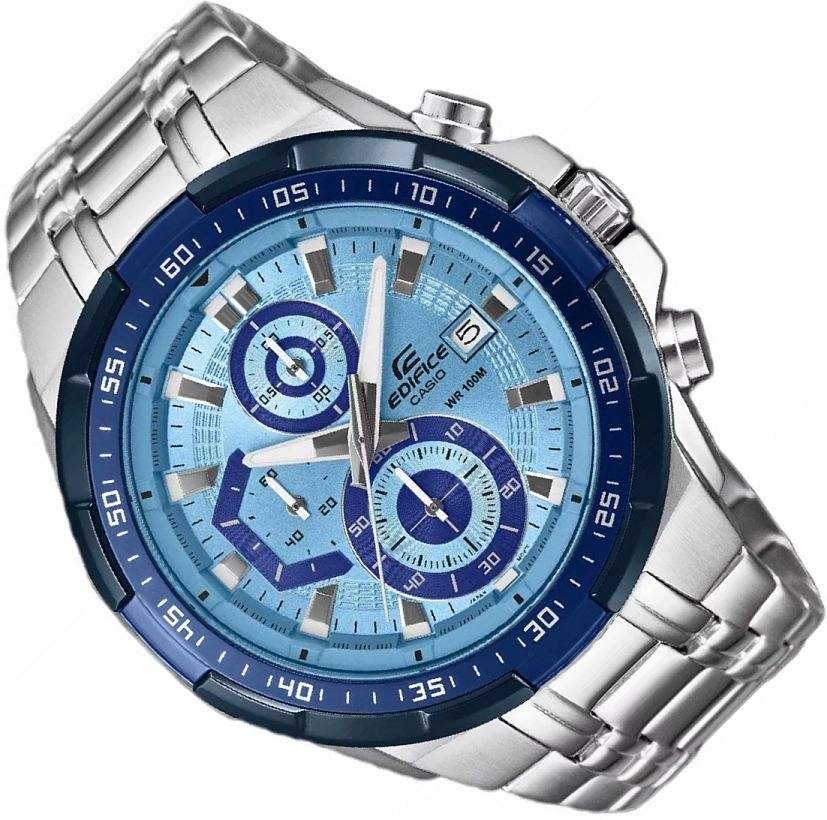 Pánské Hodinky Casio Edifice EFR-539DE-2AVUEF Chrono WR100 S Modrým Ciferníkem