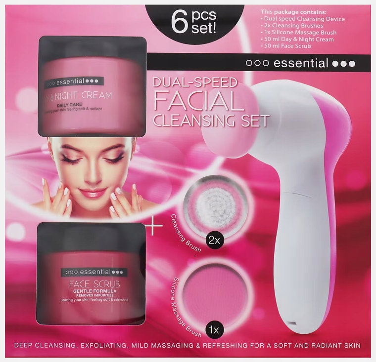 ZESTAW DO OCZYSZCZANIA TWARZY PEELING KREM MASAŻER EAN (GTIN) 8719874193009