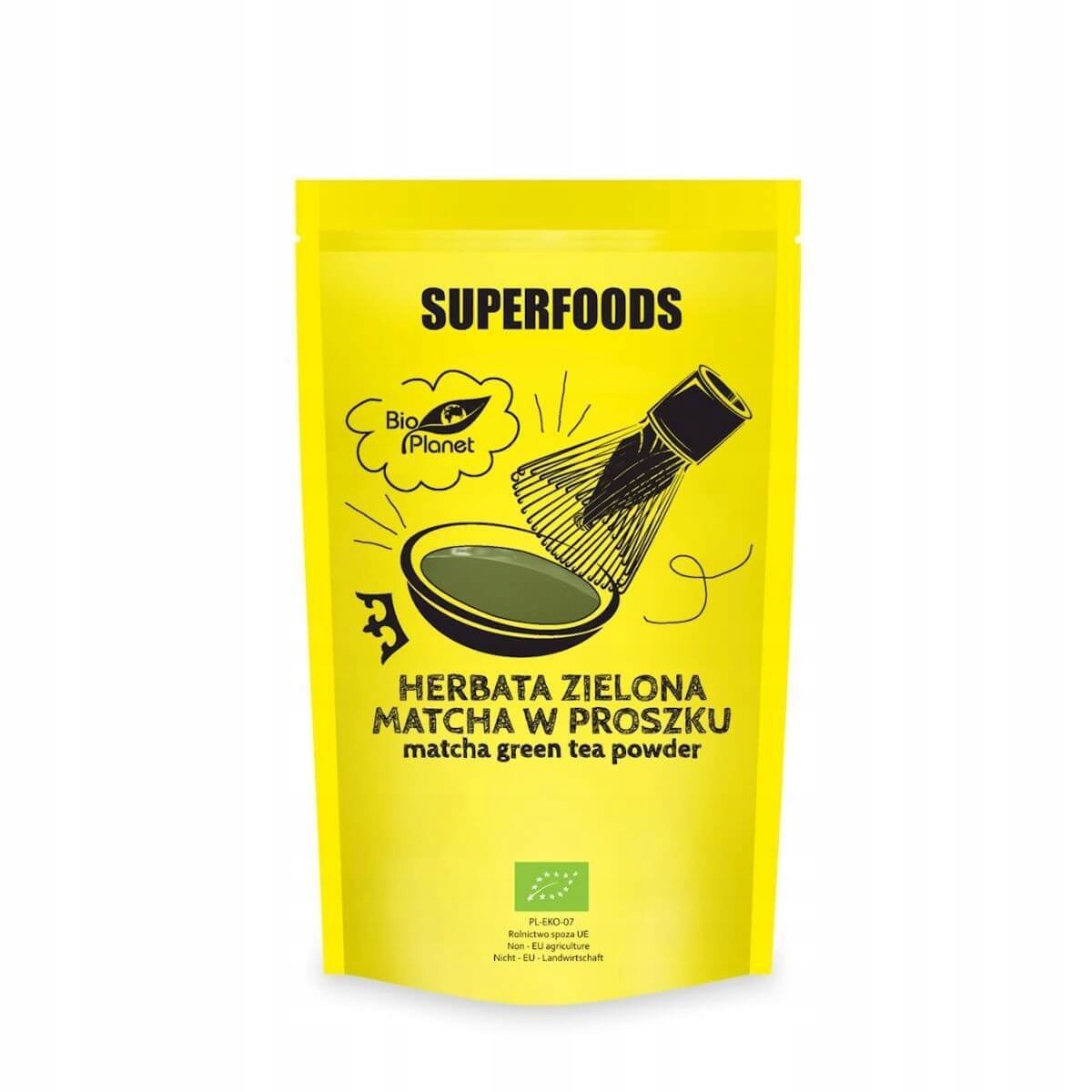 Bio Planet Zielona Herbata Matcha w proszku 500 g Naturalna Kofeina