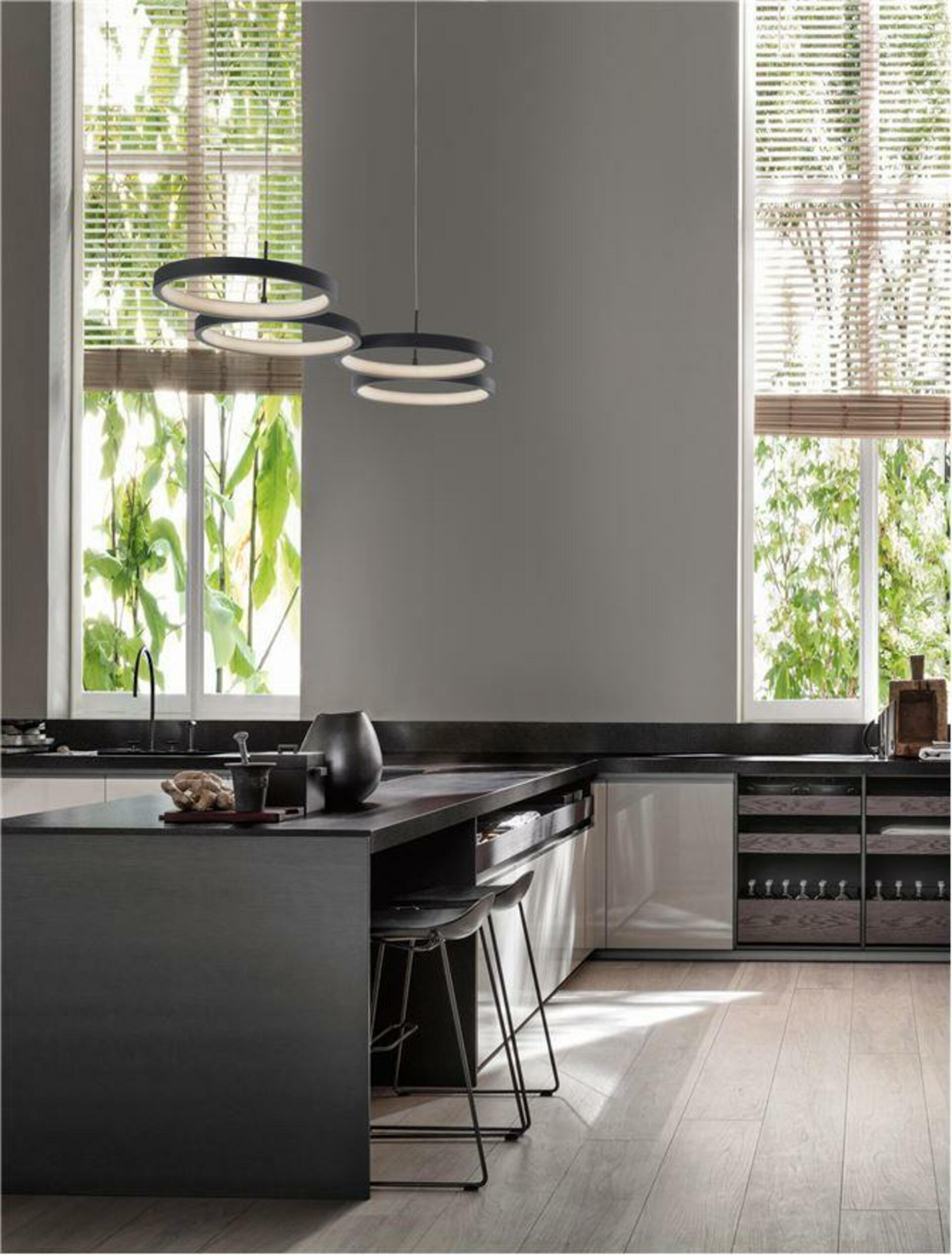 Nova Luce závesné svietidlo Magnus čierny hliník a akryl Led 41W 230V 3000K I