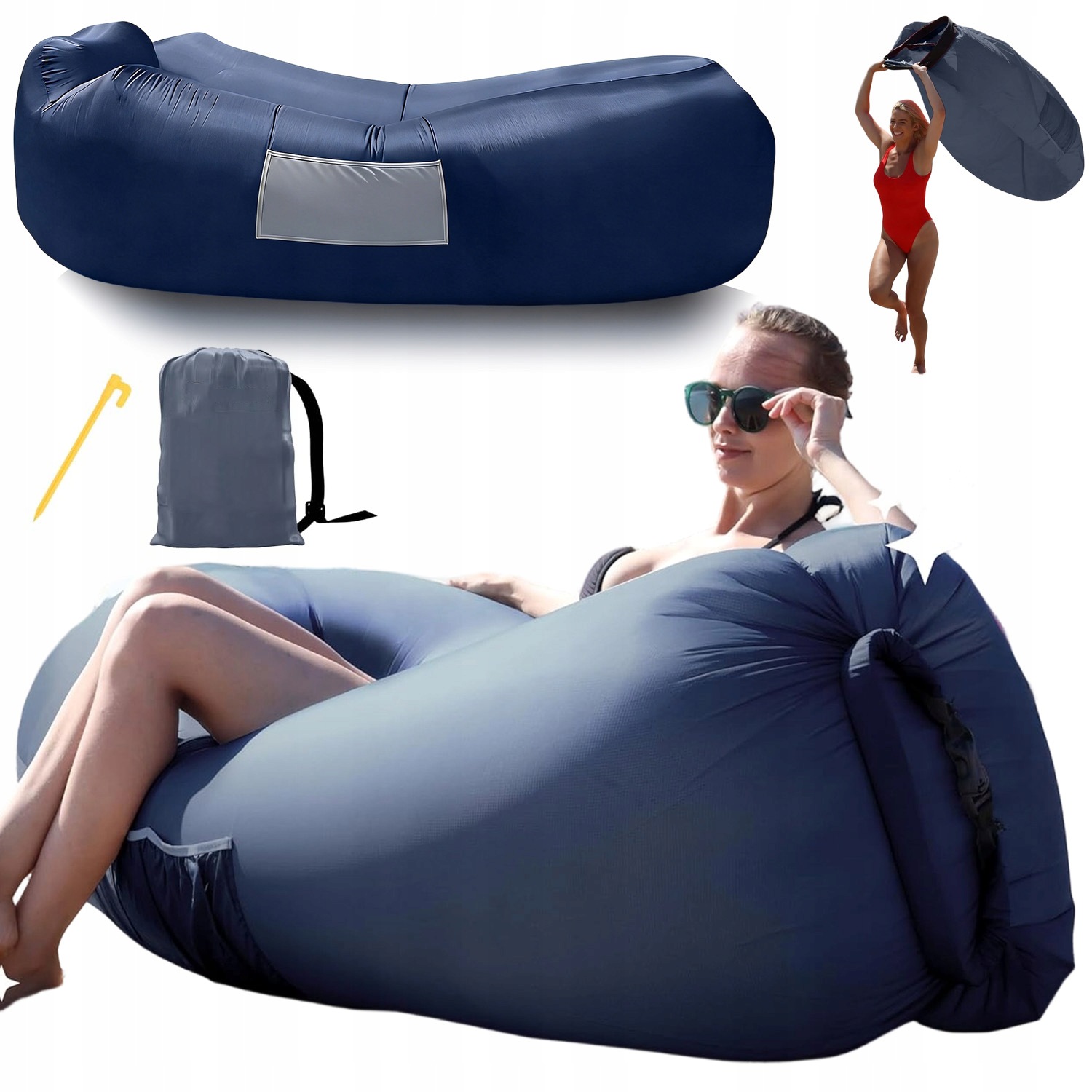 Nafukovací Rozkládací Pohovka Lazy Bag Lehátko Křeslo Na Pláž Pro Koncerty
