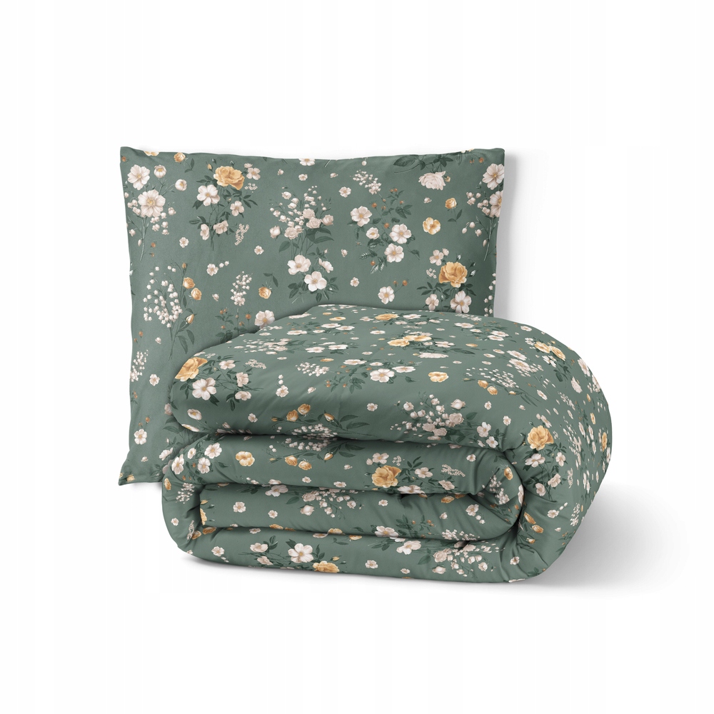 Hotelové Povlečení 160x200 1 povlak na polštář Bavlna 100%, vzor: Konvalinky Zelená