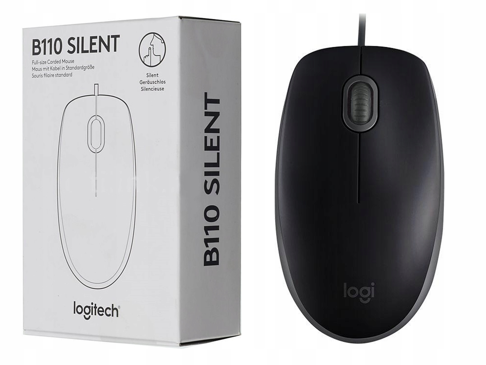 

Mysz optyczna Logitech B110 Silent cicha czarna