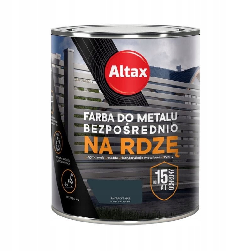 ALTAX Farba do metalu na rdzę 0,75L antracyt mat