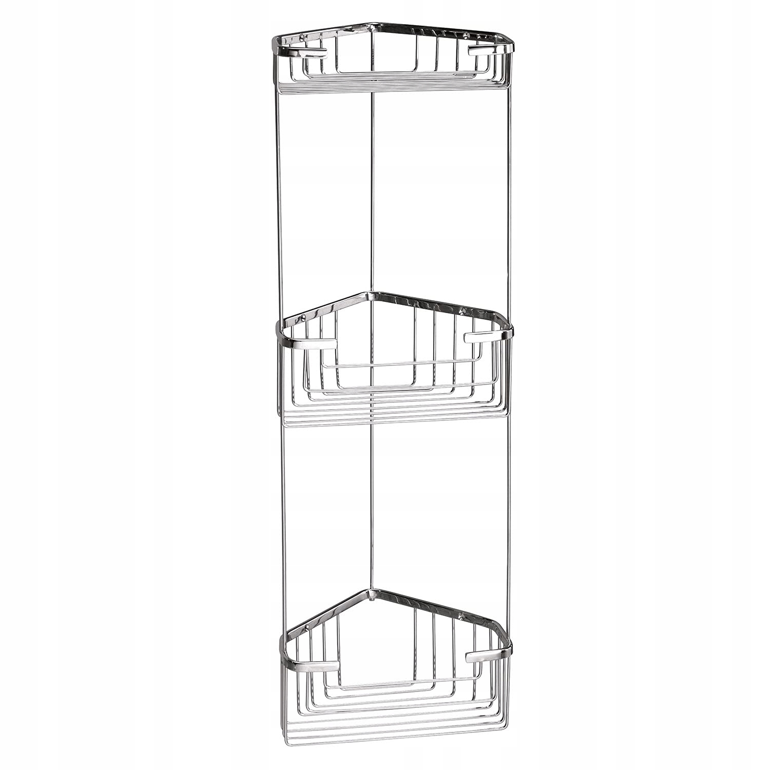 Rohová polica Gedy Smart trojúrovňová 200x590x150 mm, chróm