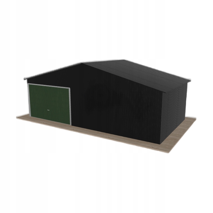 Plechová garáž 7.5 x 4 m jednopolohová, dvouspádová, černá
