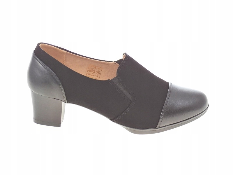 

Czarne półbuty z gumką LM2308-1 black r.38