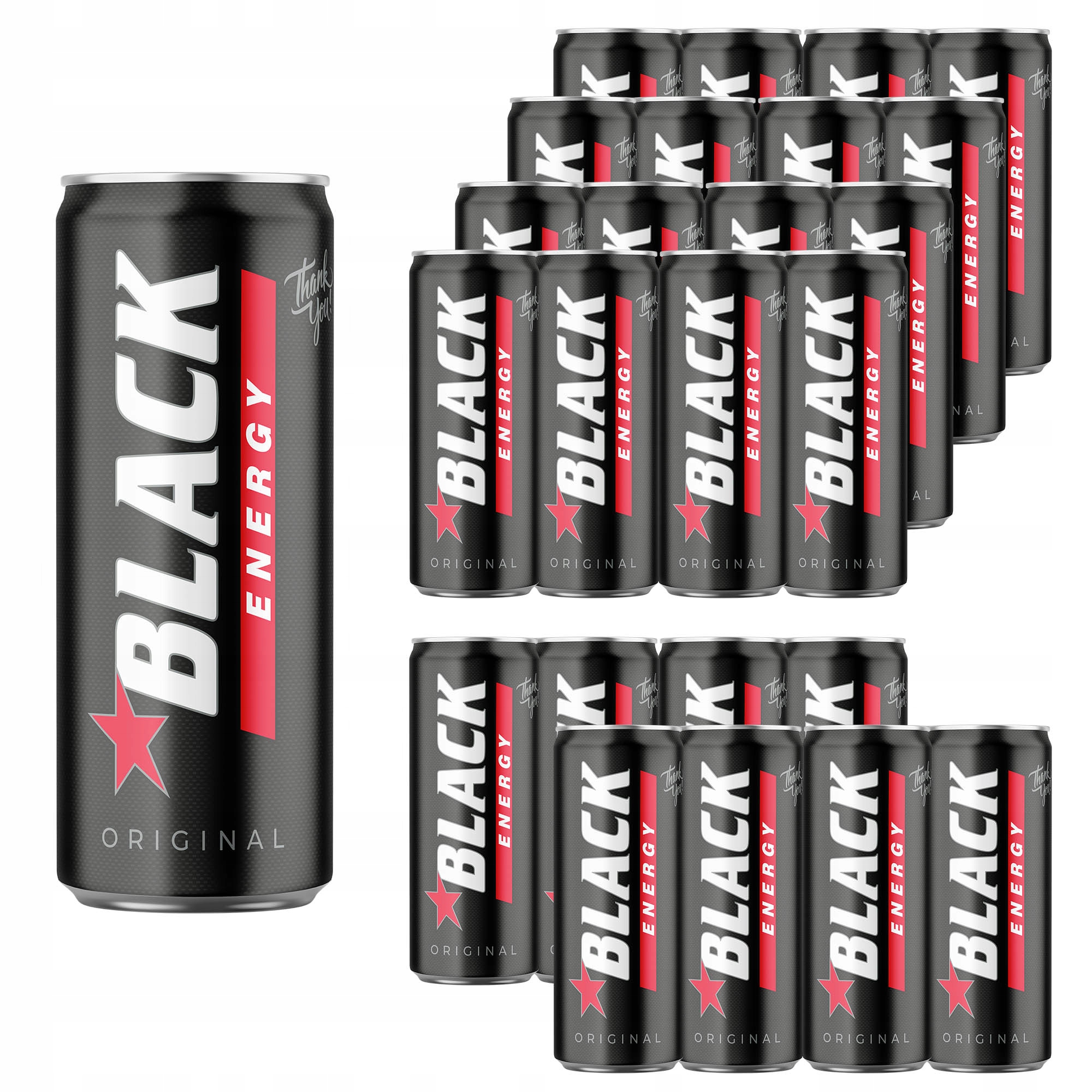 Levně Black Energy Sycený nápoj 250 ml x 24 kusů