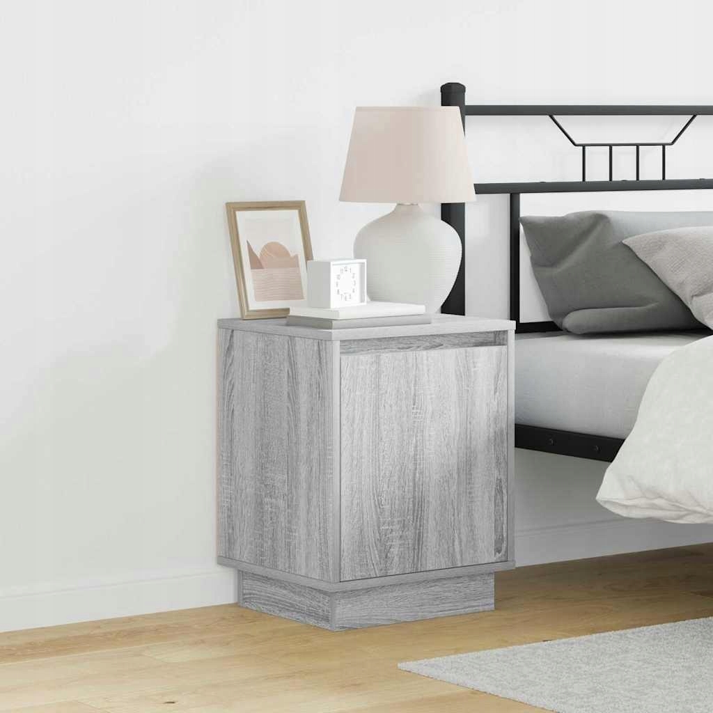 Nočné stolíky s Led osvetlením 2 ks sivá Sonoma 39x34,5x50 cm