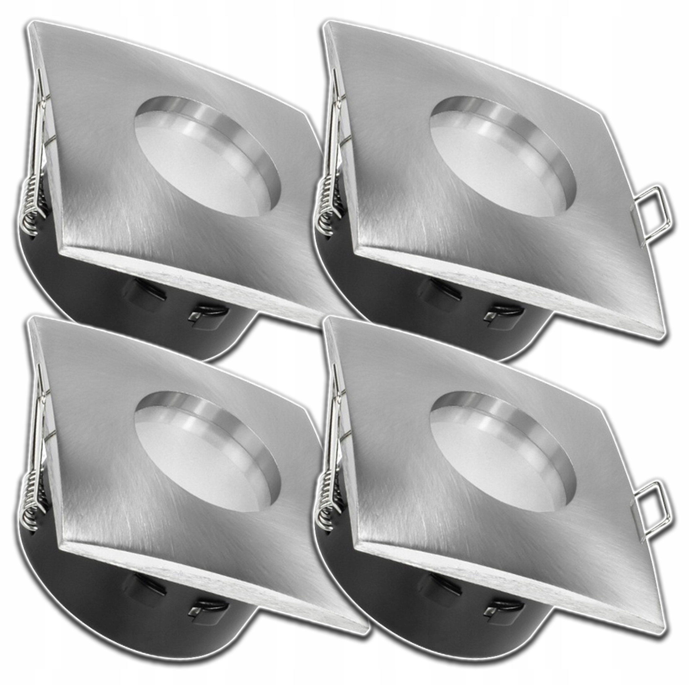 4x Čtvercové Stříbrné Zapuštěné Stropní Svítidlo Pod Strop, Voděodolné