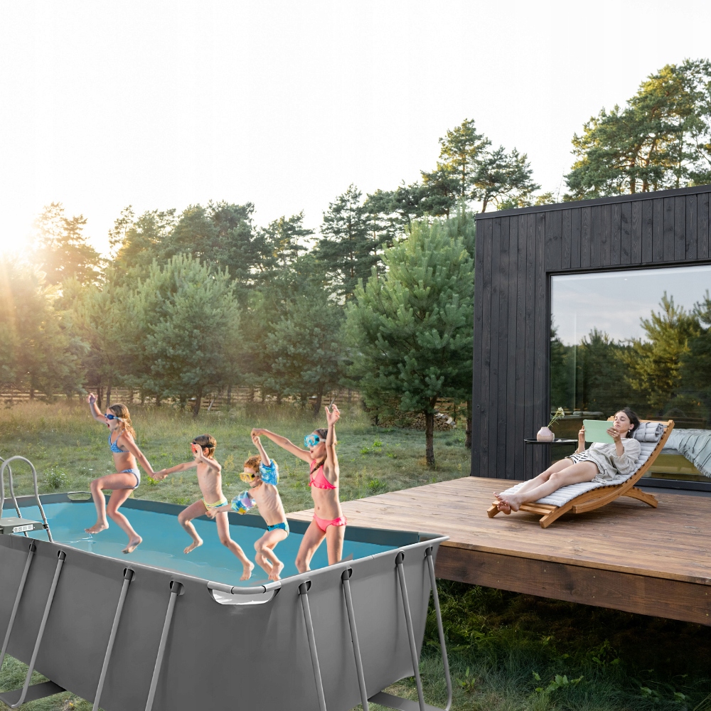 WIELKI BASEN Select Pools OGRODOWY Stelażowy 400x207x122cm DRABINKA POMPA Kształt prostokątny