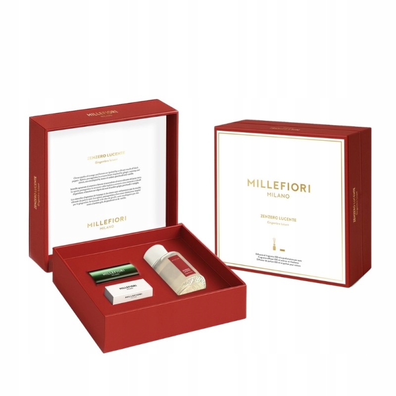 Zenzero Lucente Millefiori Milano dárek sada difuzér 100ml Ikona Car