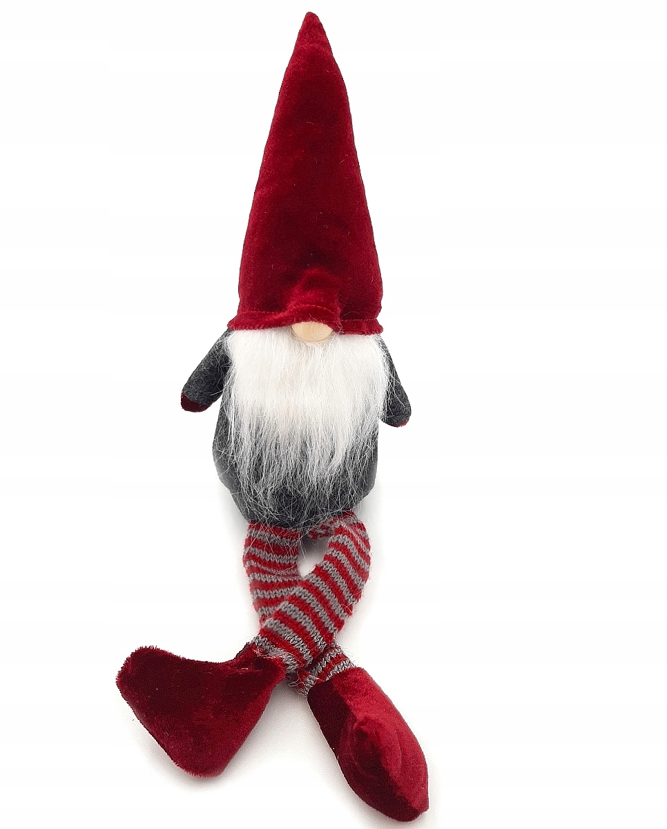 

Skrzat Krasnal Gnom Świąteczny Siedzący Czerwony