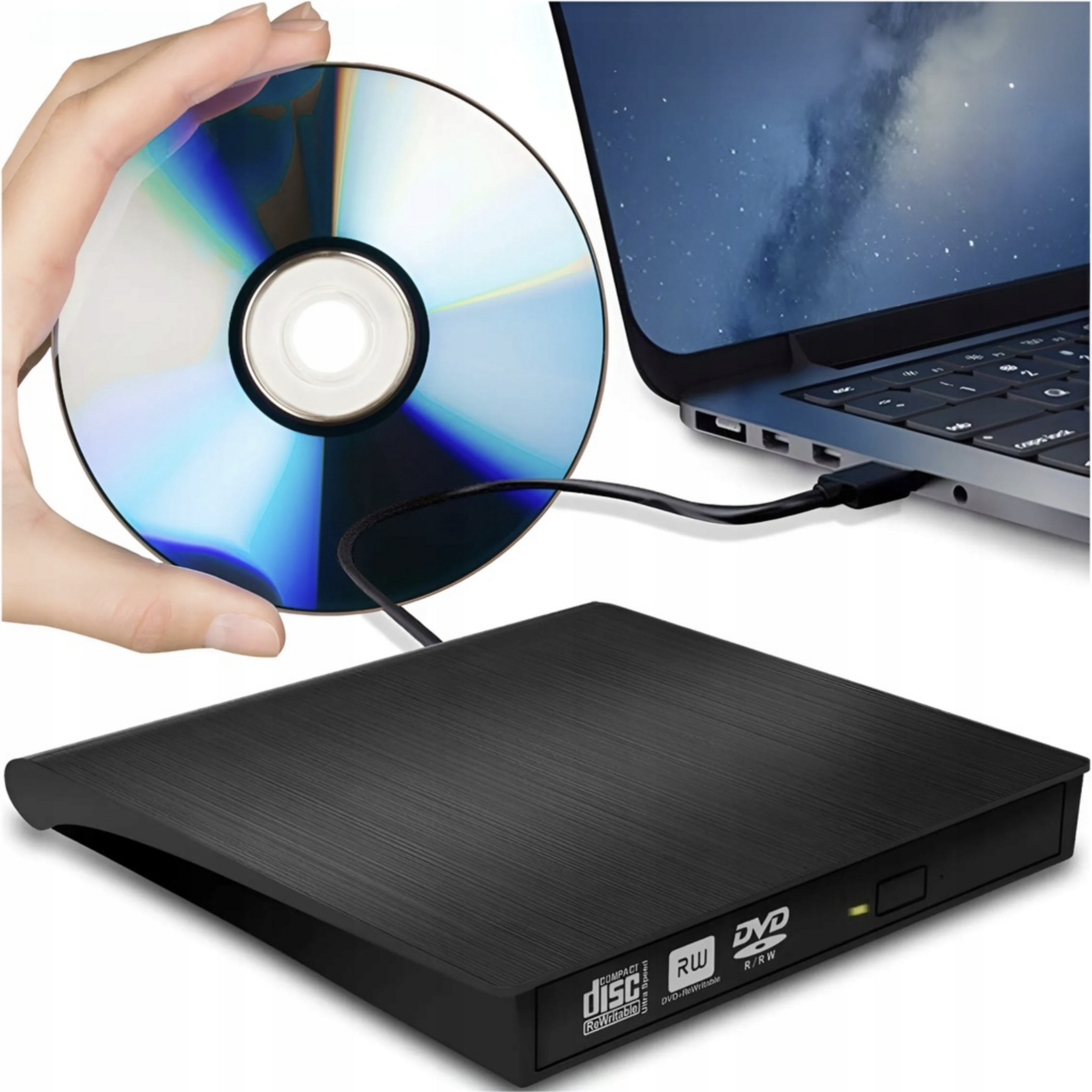 Napęd Cd-r/dvd-rom/rw Zewnętrzny Usb 3.0 Nagrywarka Przenośny Odtwarzacz