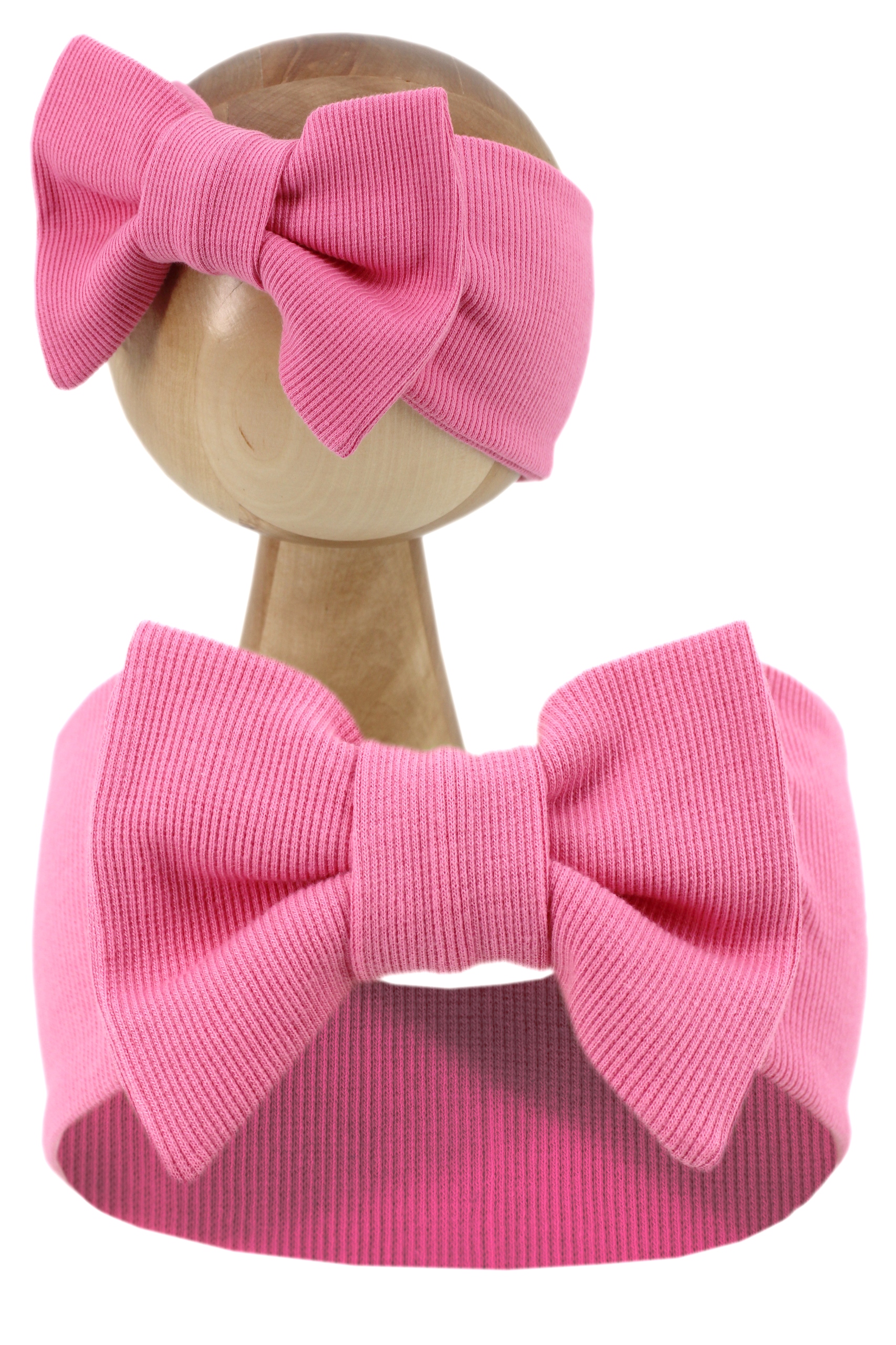 OPASKA DZIECIĘCA NA GŁOWĘ Z KOKARDĄ DLA DZIEWCZYNKI PRĄŻEK WIOSNA / JESIEŃ