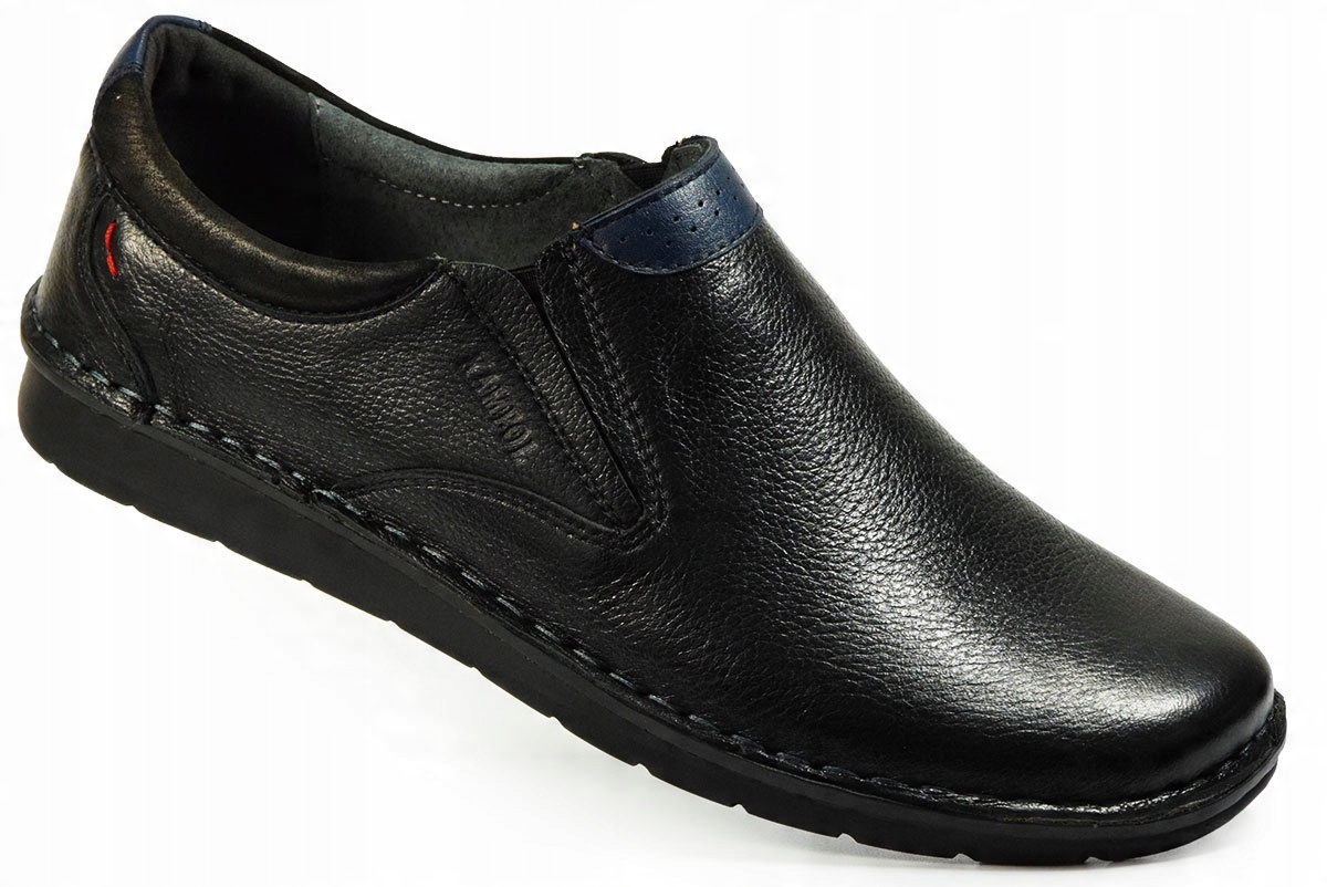 

Buty męskie skórzane wsuwane czarne Kam Pol r.42