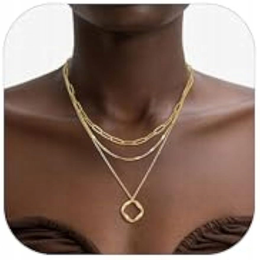 Dámský zlatý náhrdelník, moderní, 14karátové zlato, vhodný pro vrstvení