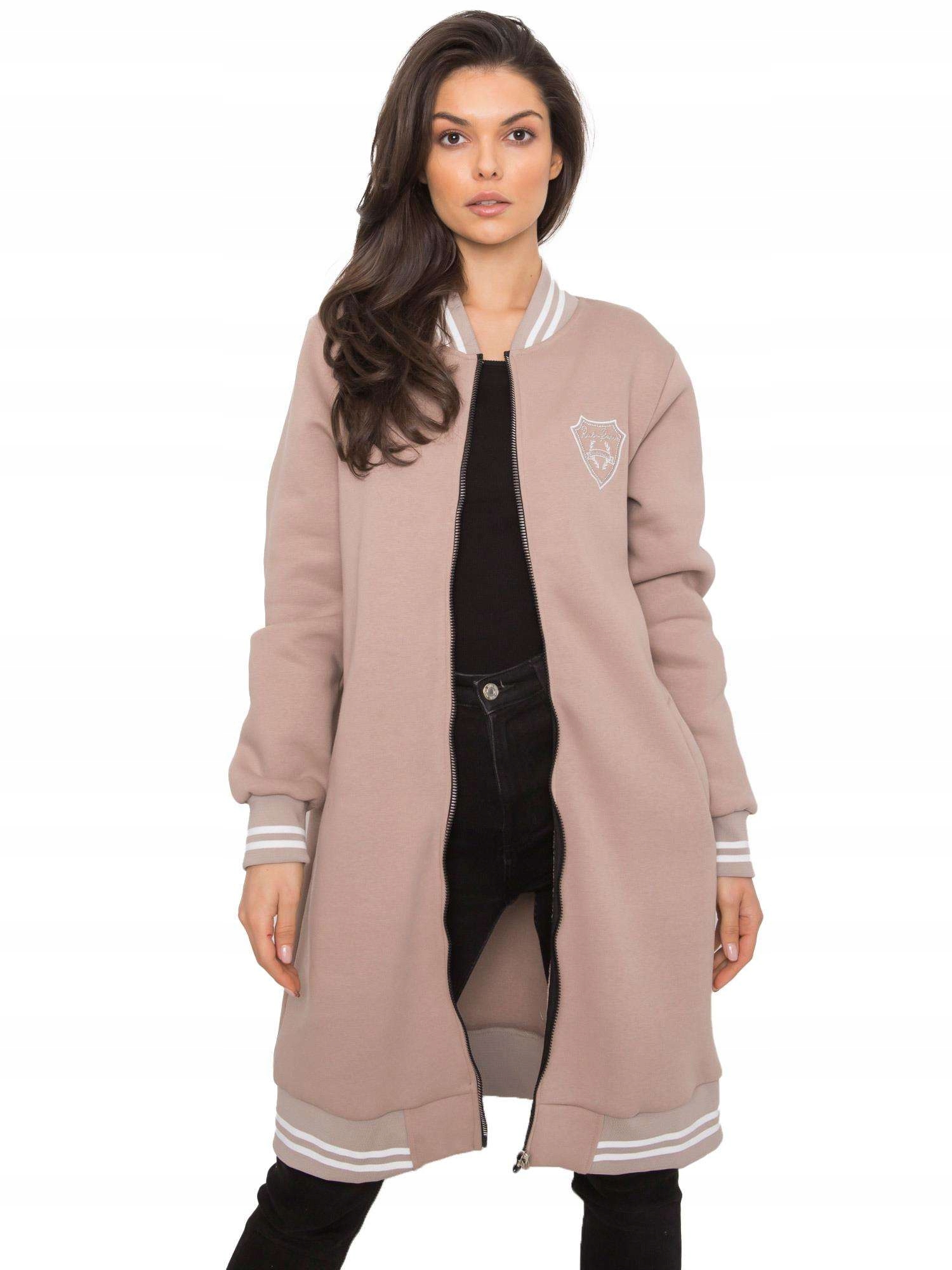 Długa Bluza Damska rozpinana bez kaptura S/m