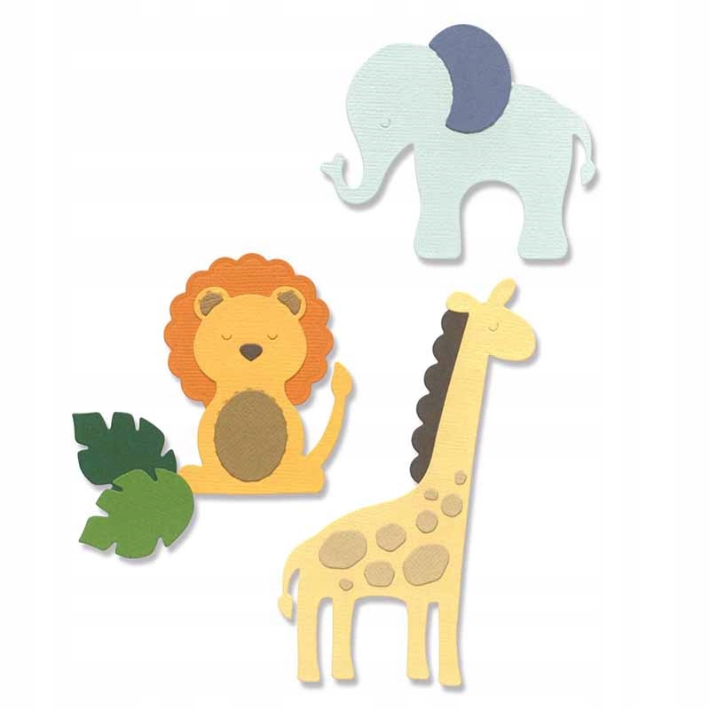Vykrajovátka na papír Sizzix Thinlits Basic Zoo Animals lev slon žirafa