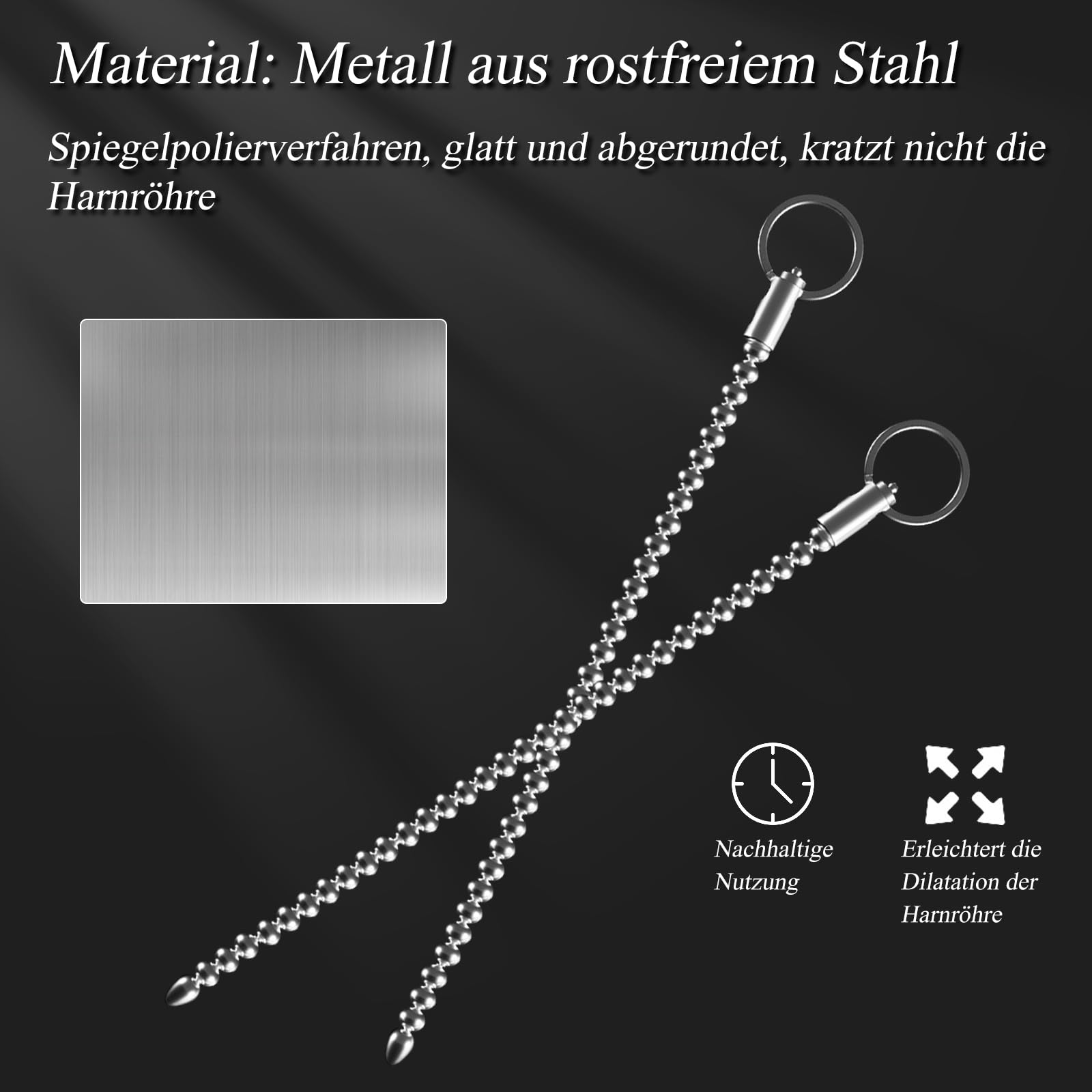BDSMJOY Dilator Stalowy 245 MM Dla Mężczyzn Penis Plug Stymulacja Prostaty — miniatura 6