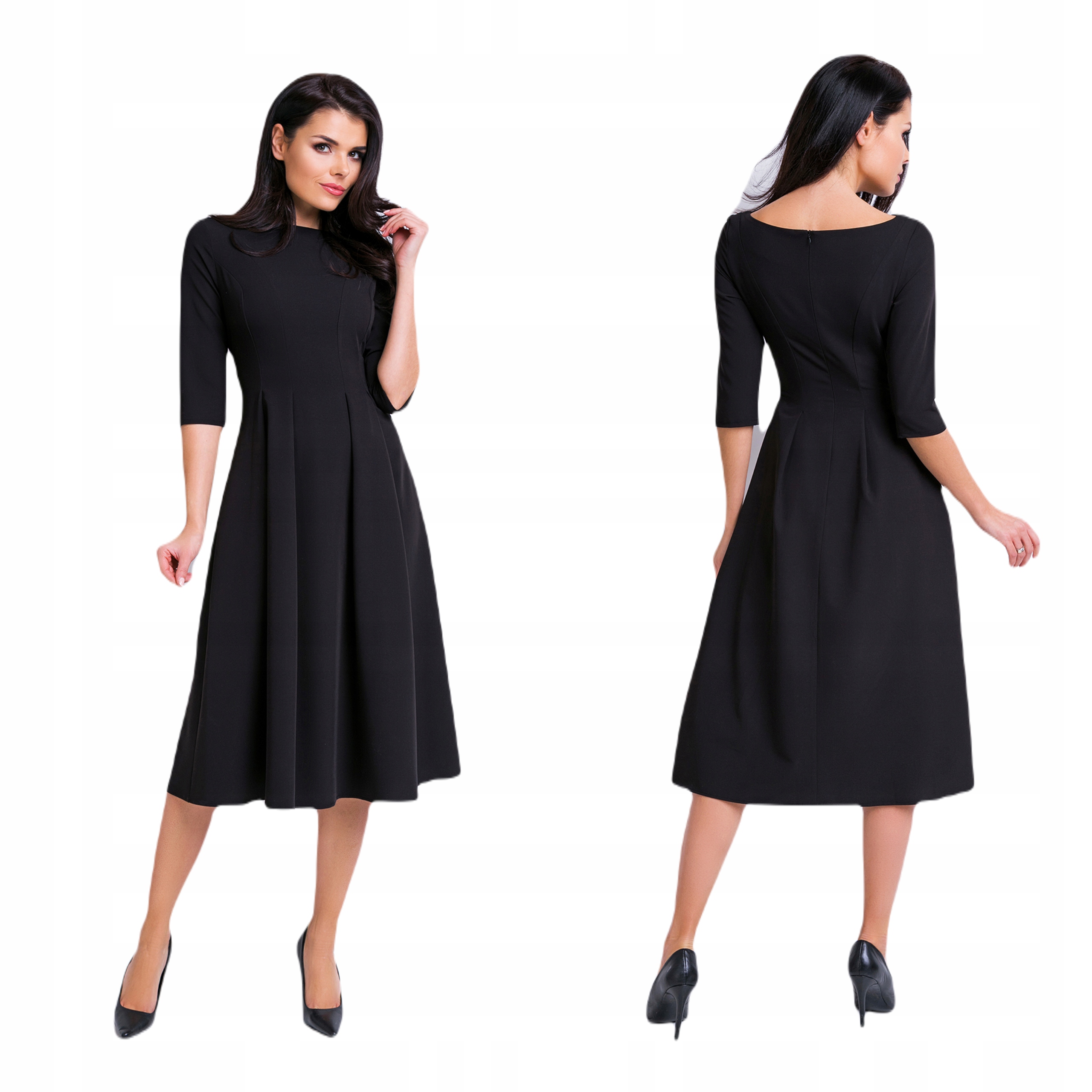 

Elegancka sukienka plisowana Czarny M