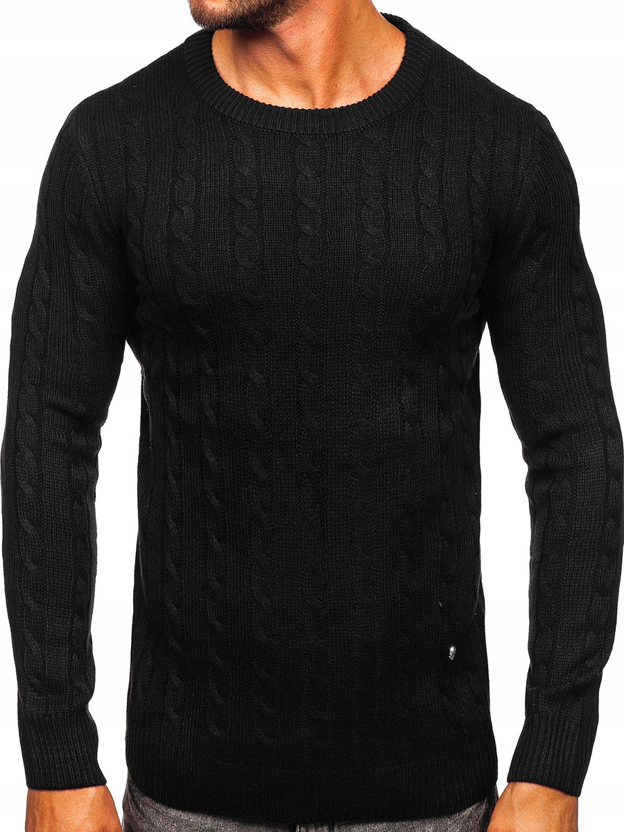 Pánský Svetr Na Každodenní Nošení Černý MM6021 DENLEY_2XL