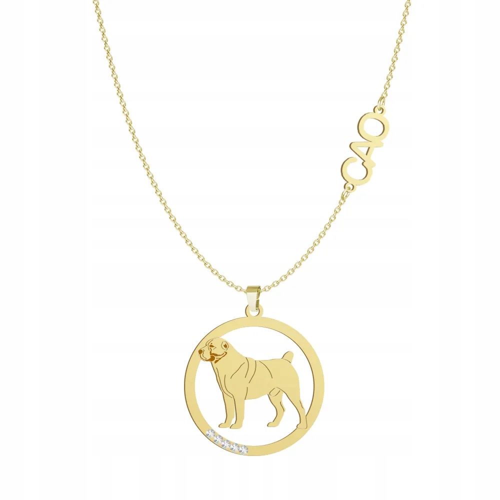 Zlatý náhrdelník se středoasijským ovčákem 925 Žena, šperky, Gravírování