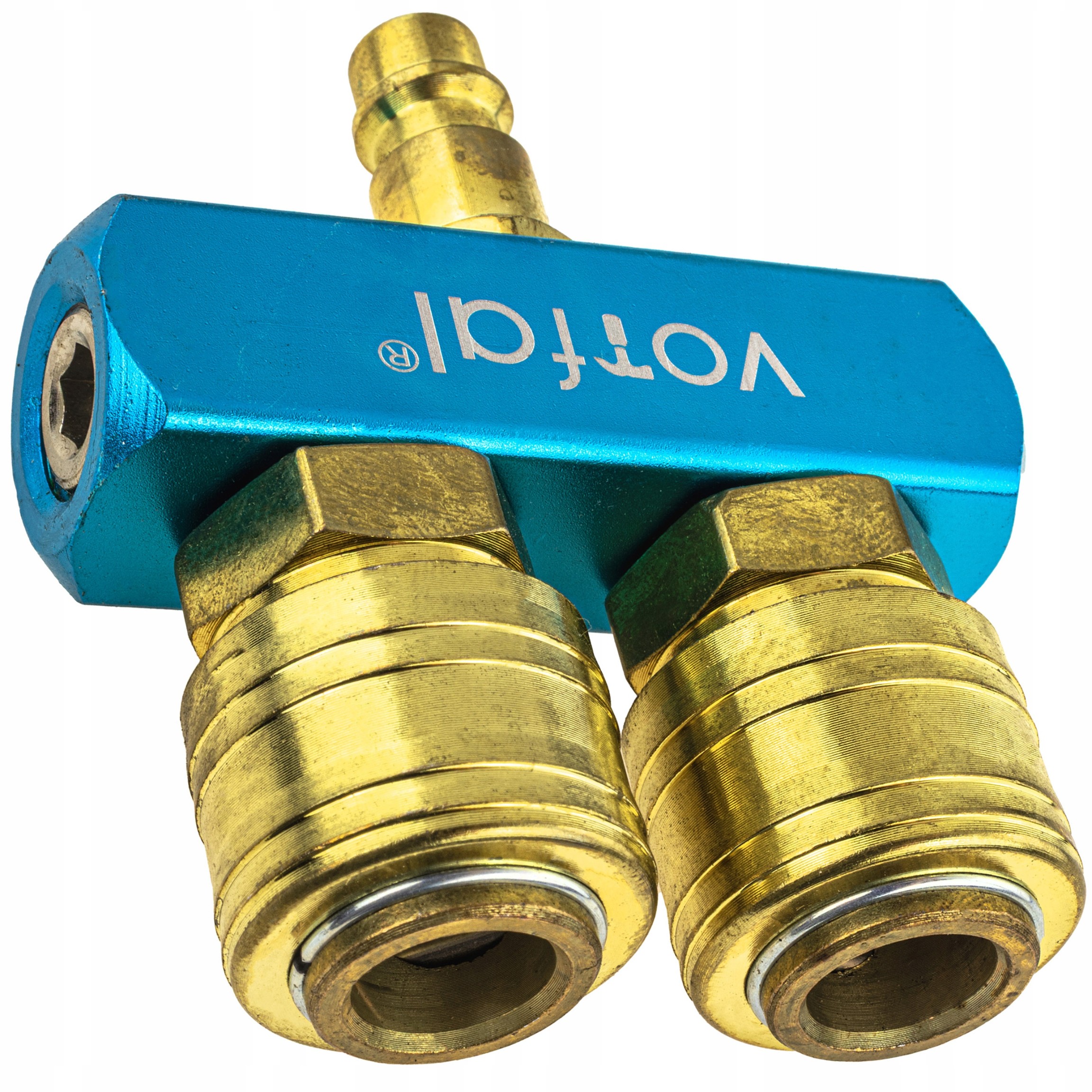 Rozdzielacz Rozgałęźnik Pneumatyczny Kompresora 2-DROŻNY Szybkozłączka 1/4