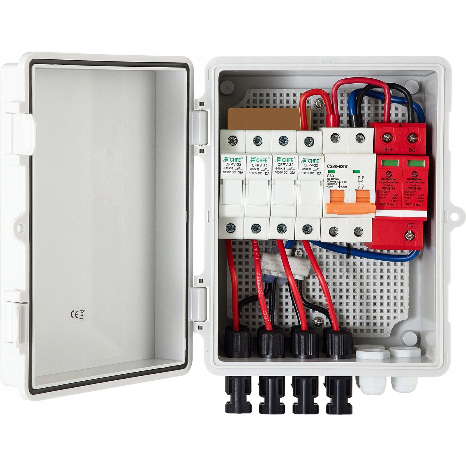 Rozvádzač fotovoltaický box puzdro 15 A 500 V 4 obvody