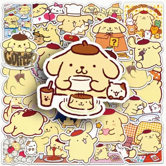 50 sztuk Sanrio pompompurin śliczne kreskówki naklejki Diy na telefon