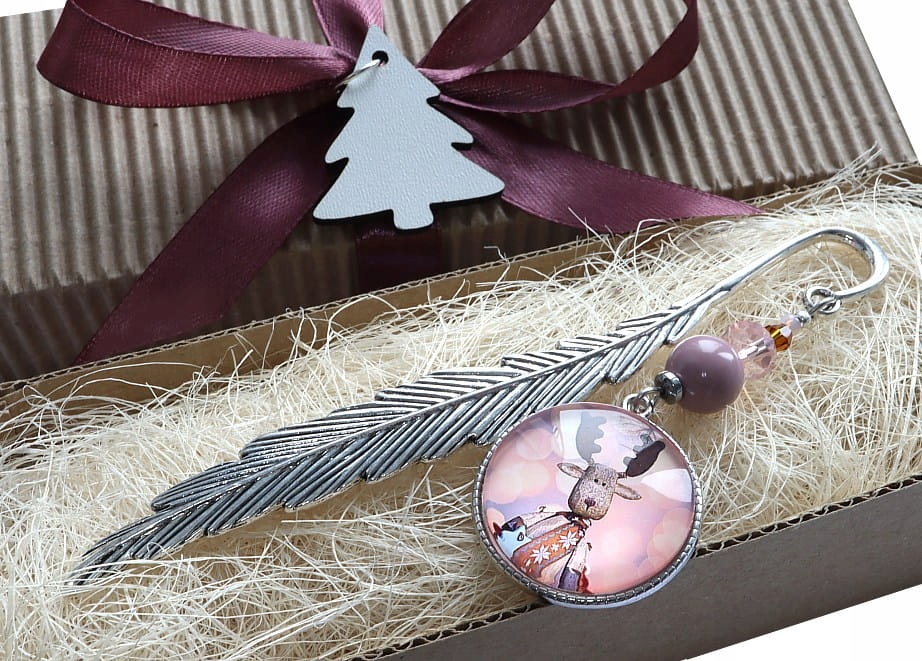 ZAKŁADKA DO KSIĄŻKI RENIFER PREZENT MIKOŁAJ ŚWIĘTA