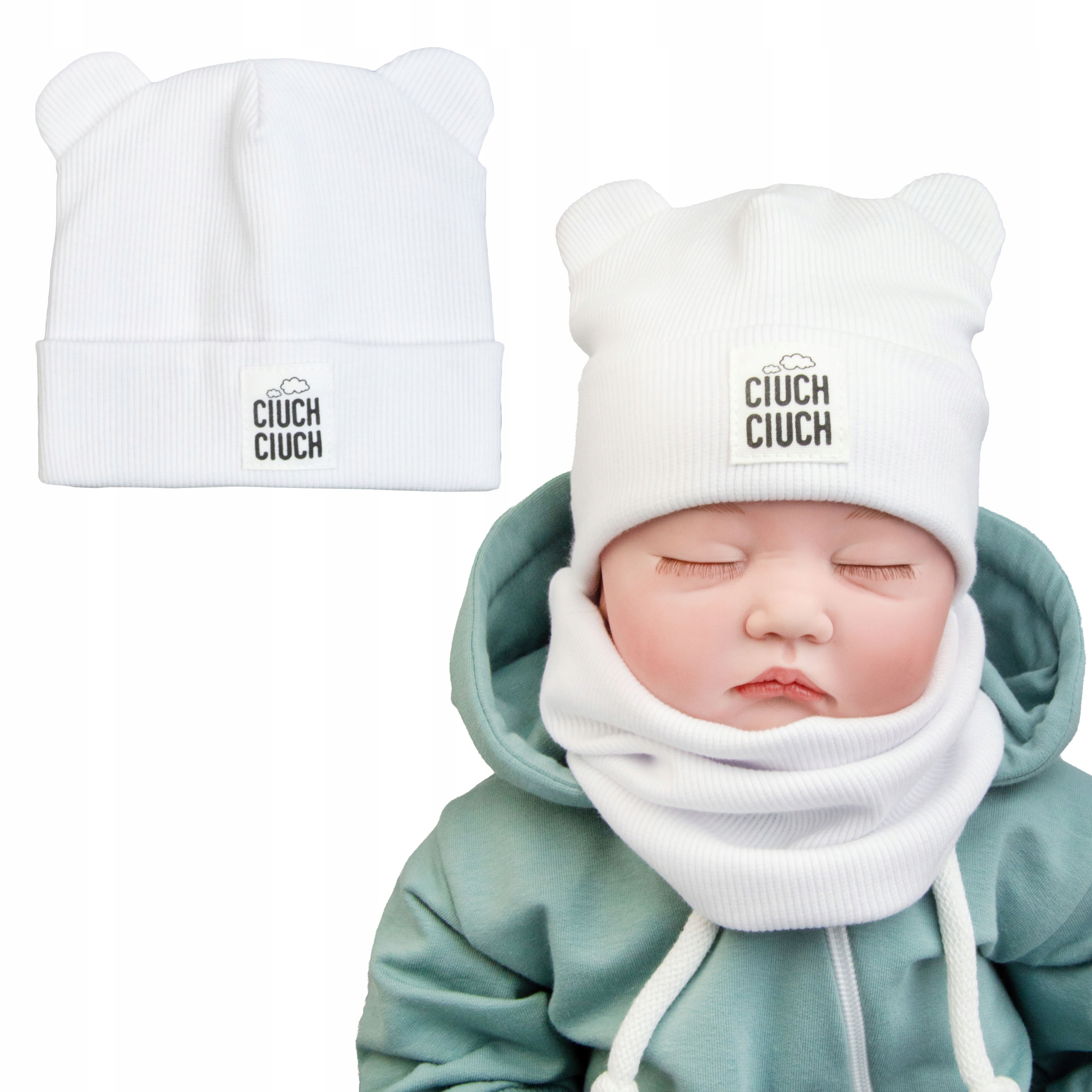 

Czapka Z Uszami niemowlęca wiosna jesień 44-46