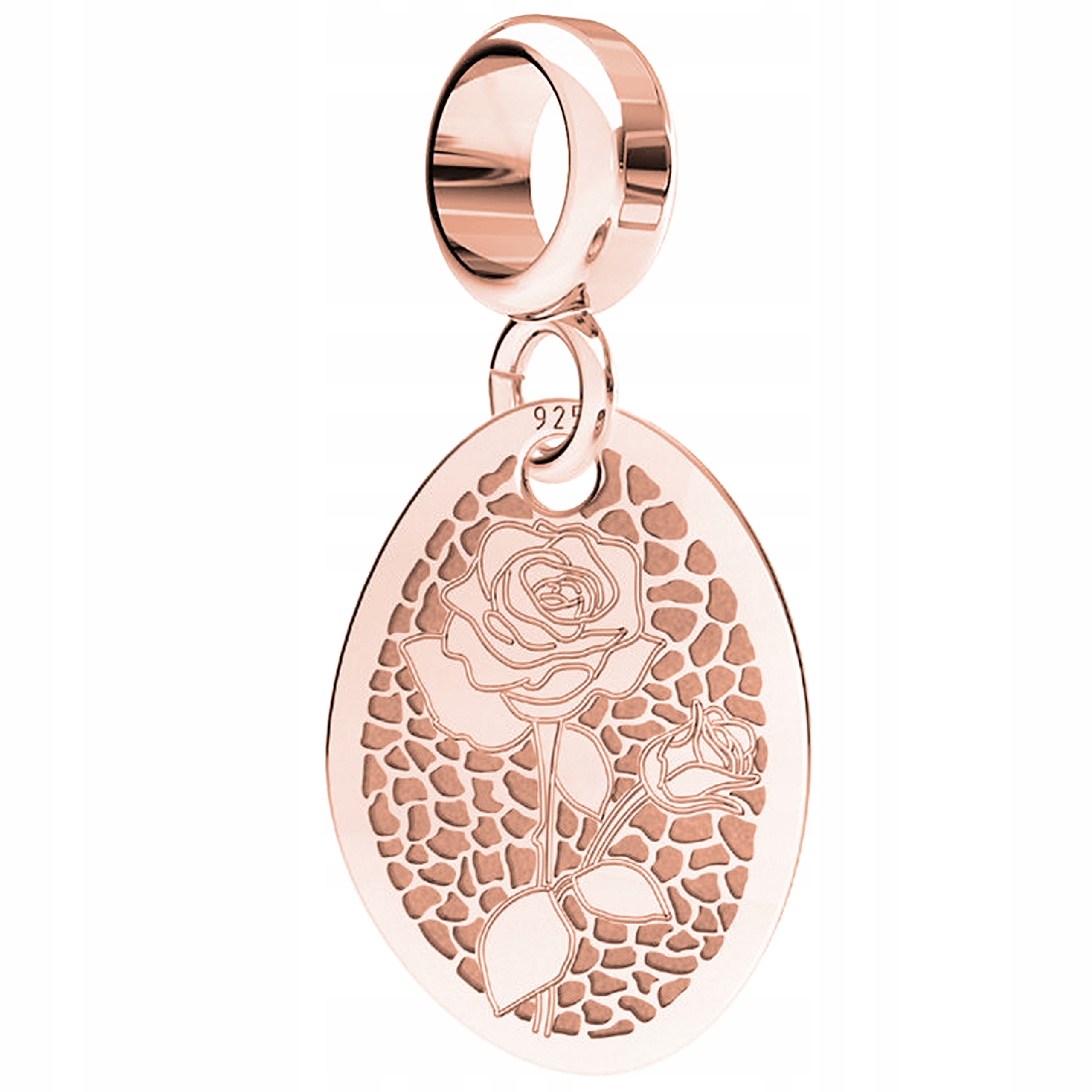 Charms Pozlacený ozdobný plech s růží Květina Louka Stříbro 925